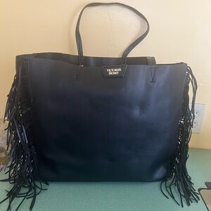 Victoria's Secret Black Tote with Fringe